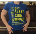 Eat, Sleep, Curl, Repeat Women's Blue T-Shirt